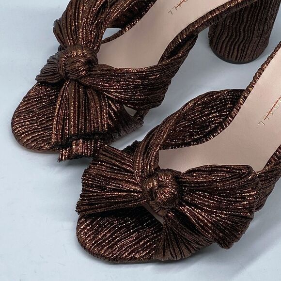 Loeffler Randall Metallic Lamé Block-Heel Mules size 7 - Picture 7 of 13